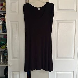 Old Navy Black Midi Tank Dress